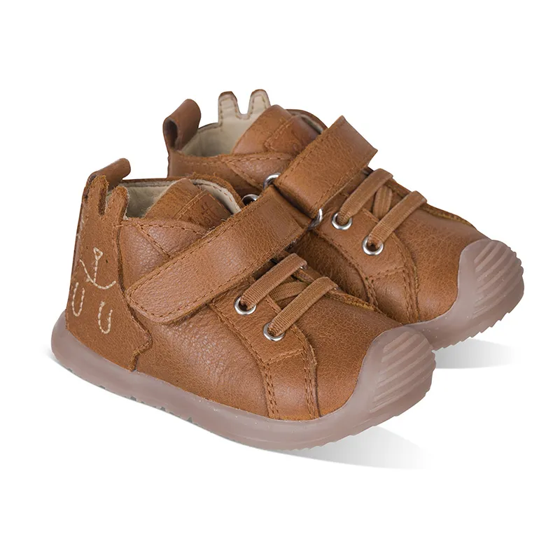 Botillons à scratch Lapin Cuir - Marron-1