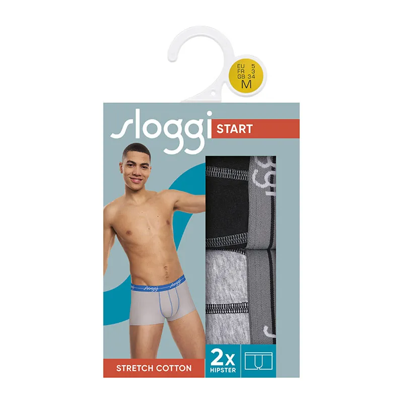 2 Shorties Sloggi Men start - Gris-5
