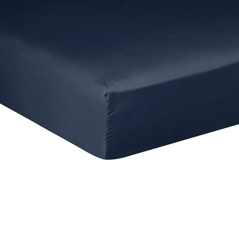 Drap-H. Satin de coton Bonnet 30cm Bleu marine-1