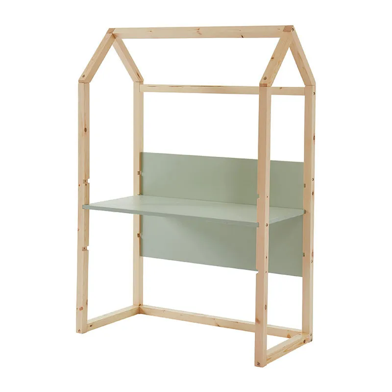 Bureau enfant cabane Tiny Bois/Vert - 100x50x147cm-1