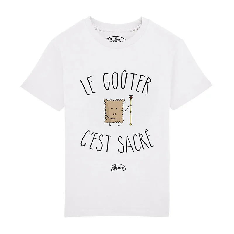 T-shirt Enfant Le gouter c'est sacre BIO - Blanc-0