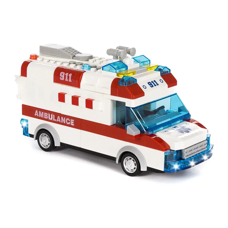 Jouet à construire véhicule swat cop Blanc 77pcs - 36m+-0
