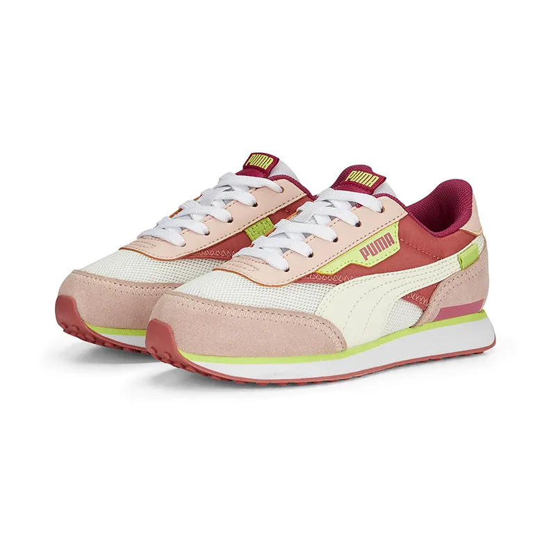 Baskets Fille Future Rider Splash Puma - Rose/Blanc/Jaune fluo-0