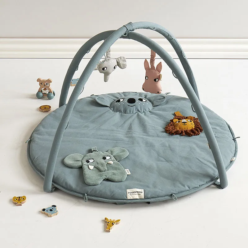 Tapis d'éveil Coton BIO + arche Koala - Bleu-1