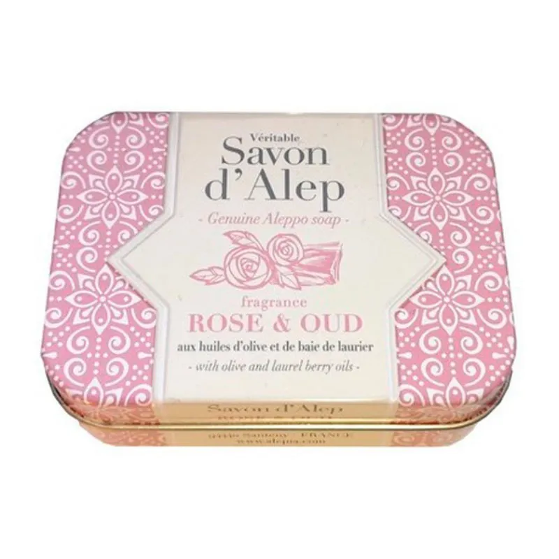 Savon d'Alep parfumé Rose & Oud - 100g-1