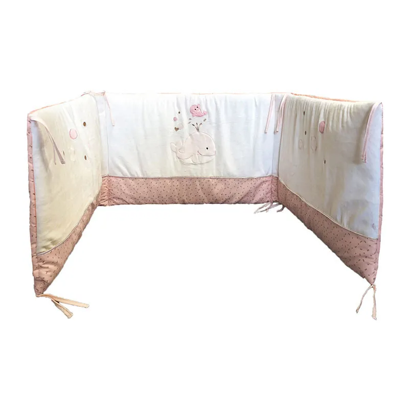 Tour de lit Baleina Blanc/Rose - 40x180cm-0