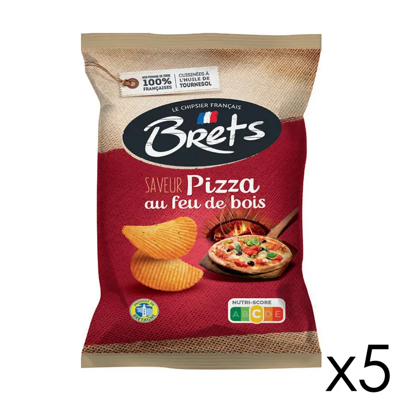 5 paquets de Chips Bret's pizza au feu de bois 125gr-0