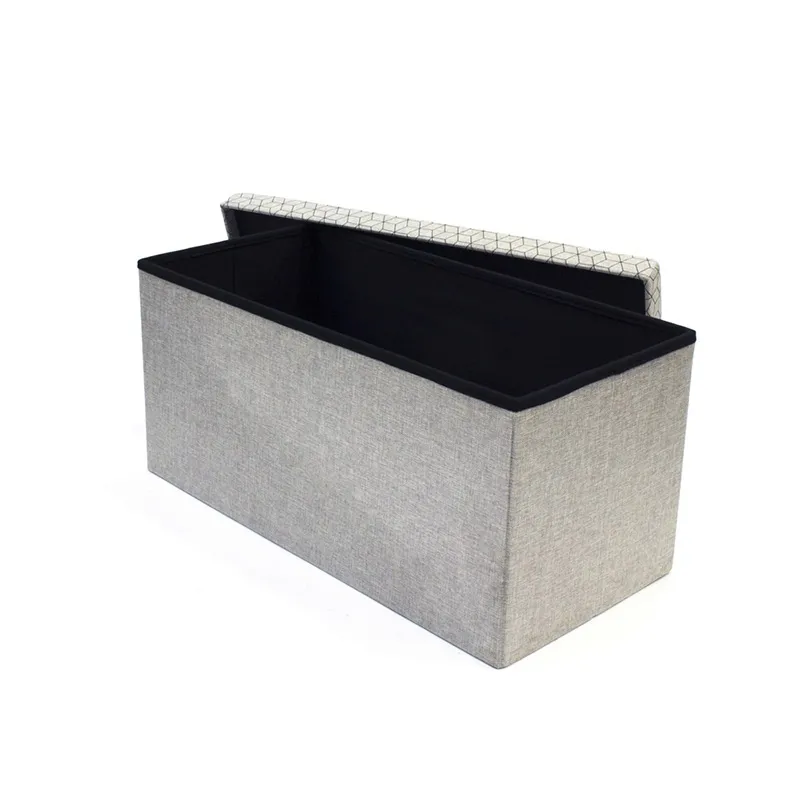 Coffre-banc pliable Gris/Noir - 76,5x37,5cm-1