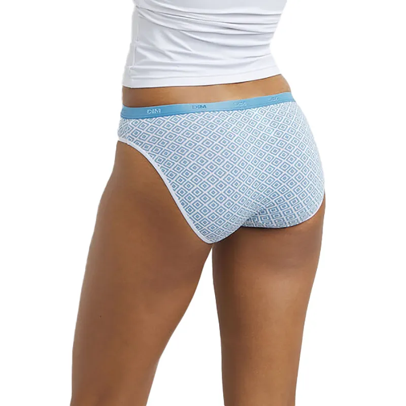 5 Culottes Coton Les Pockets Géométriques Femme - Bleu - DIM-3