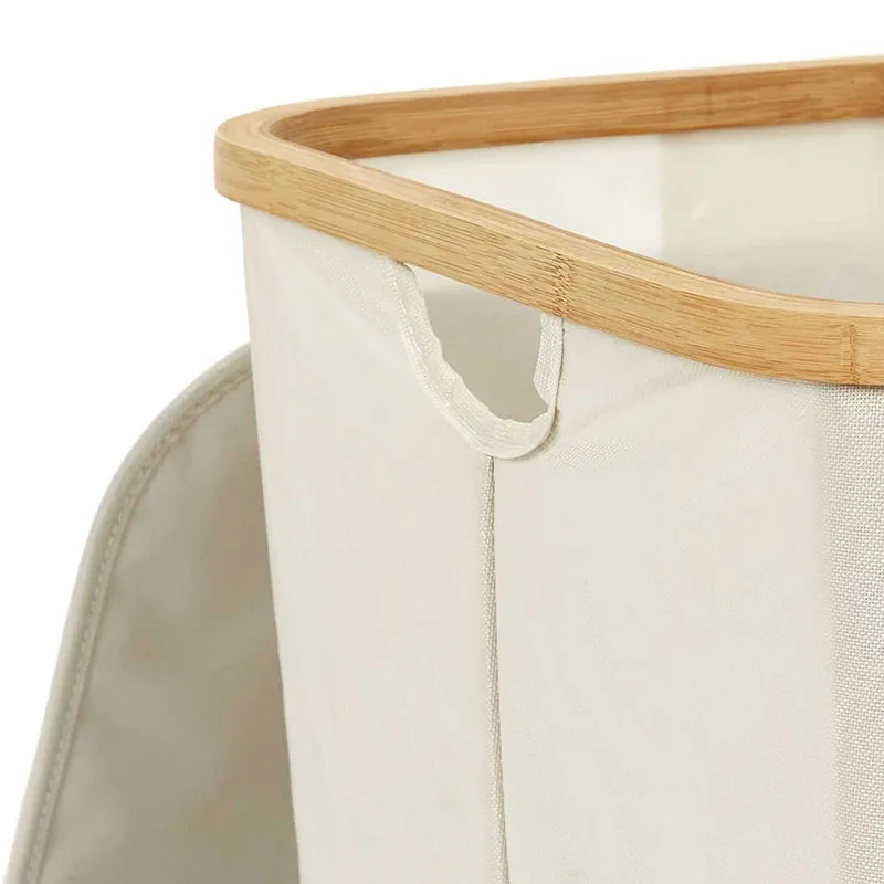 Panier de rangement Carré Bambou/Gris - 38x38x38cm-4