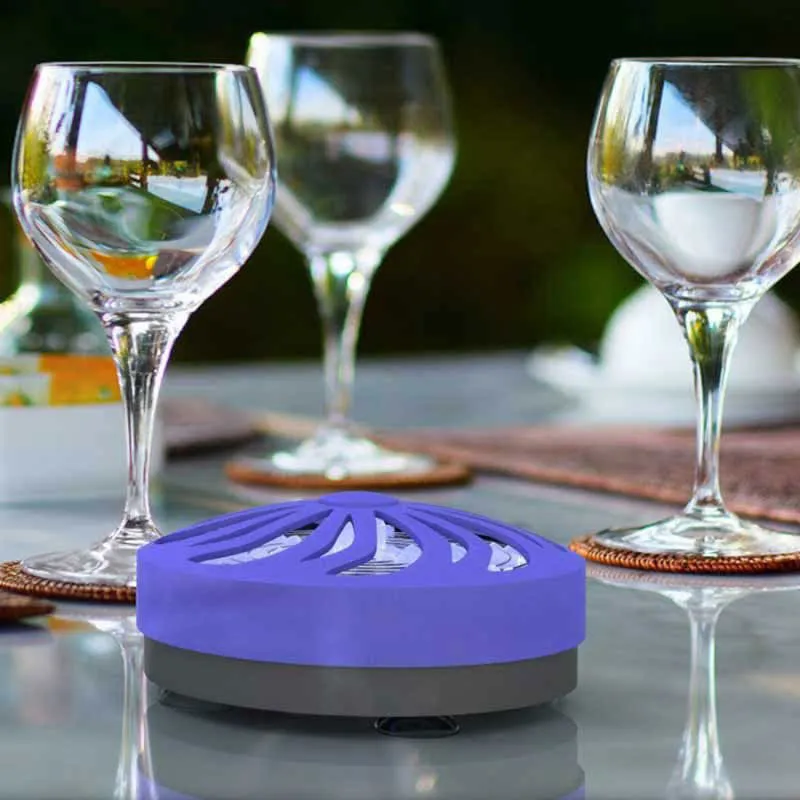 Disque solaire élec. lumière bleue anti-insectes - Ø10cm-2
