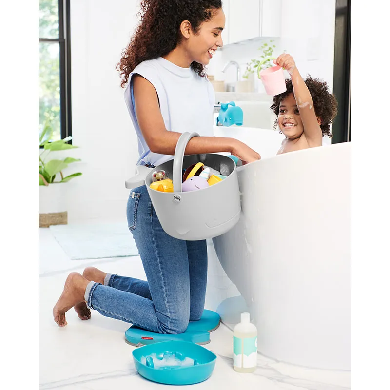 Seau à jouets de bain moby Baleine Gris - 35x27,4x21,5cm-3