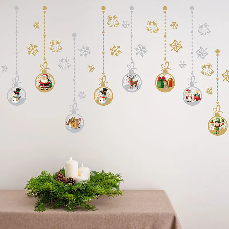 Stickers géants - Boules de Noël Or/Argent-0