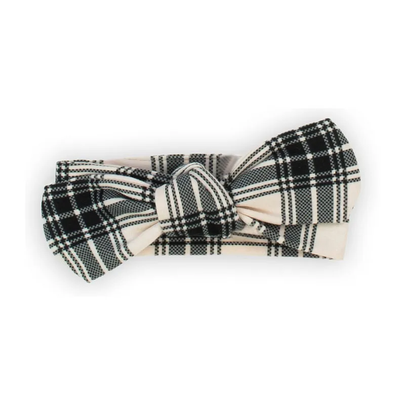 Bandeau Carreaux Tricot - Noir/Beige-0