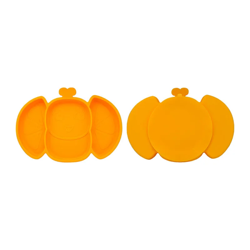 Assiette silicone Abeille - Orange-1