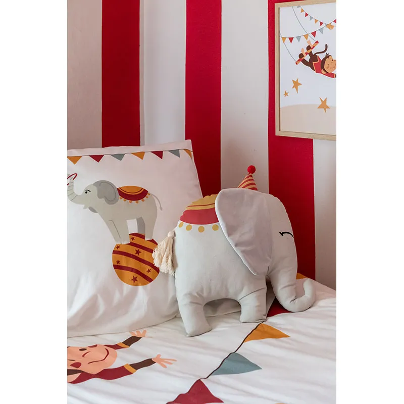 Coussin Circus éléphant Blanc - 38x10x42cm-3