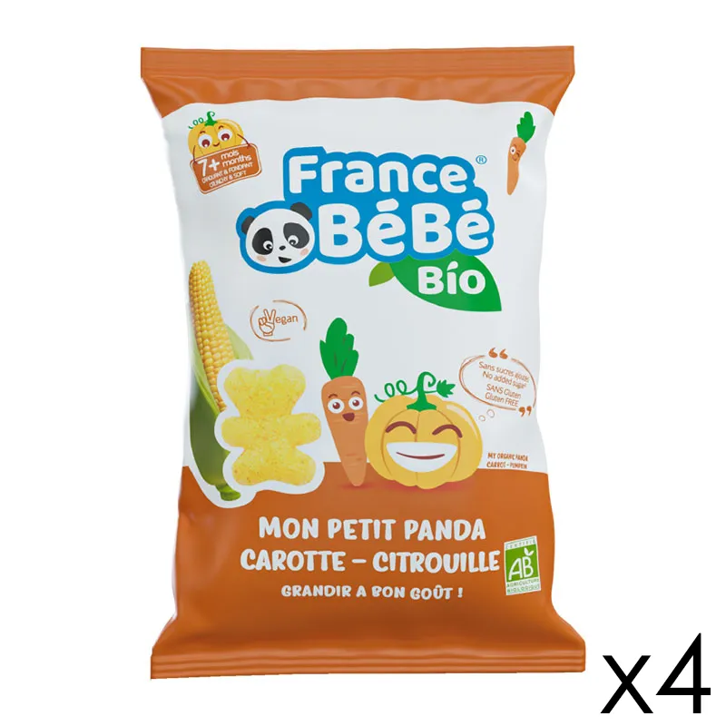 4x25g Mon petit panda de maïs carotte/citrouille BIO - 7m+-0