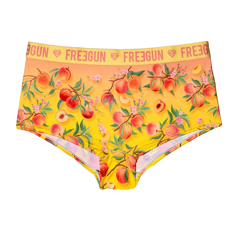 Shorty Fille Flower Power pêche - Jaune-0