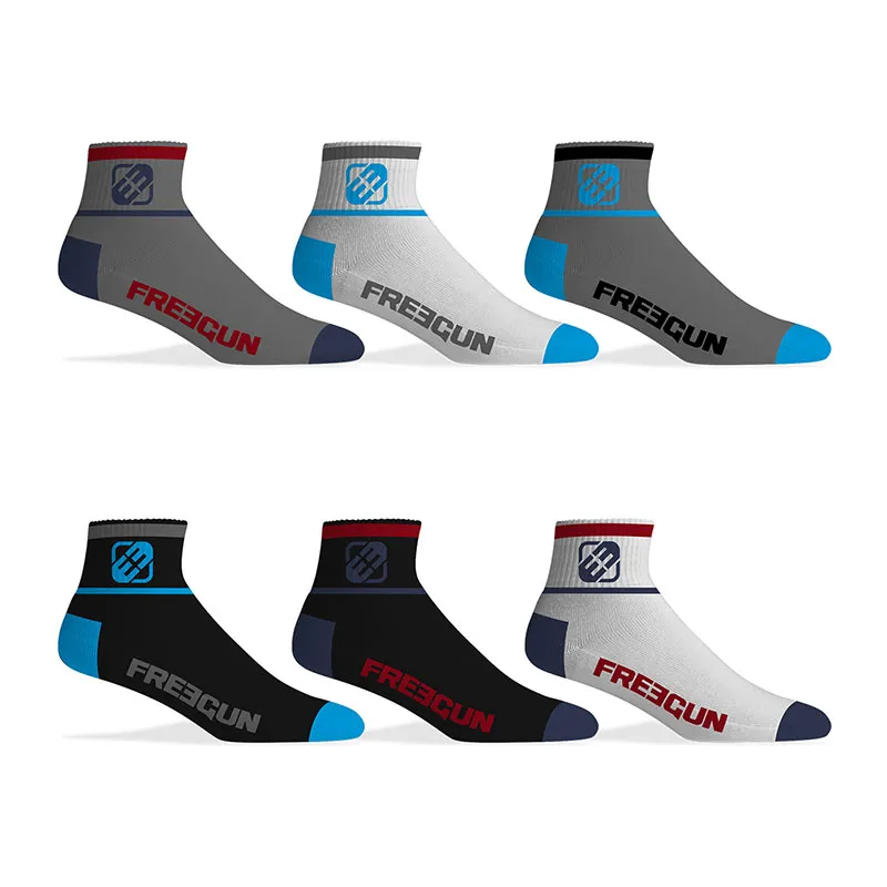 6 paires de socquettes Homme Logo - Noir/Gris/Blanc/Bleu-0