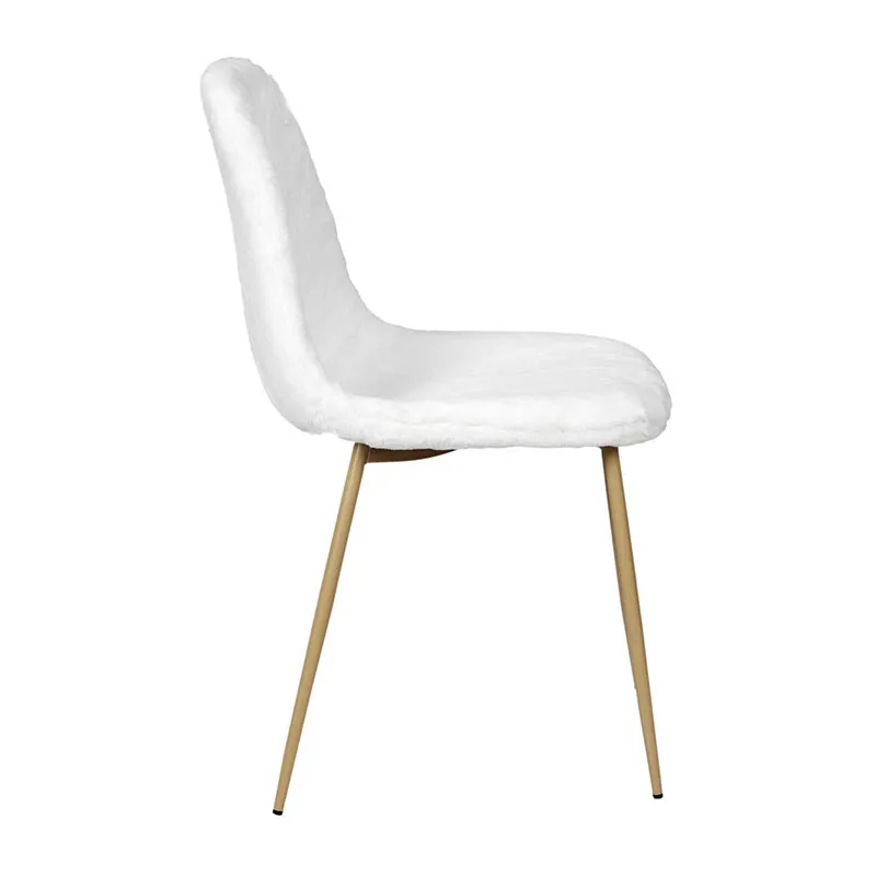 2 Chaises Aurea imitation fourrure Blanc - 46x57,5x57cm-3