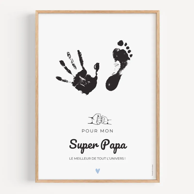 Affiche Super Papa + Encrier Noir - A4-0