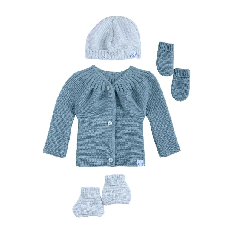 Trousseau de naissance Couleurs Vives - Gris vert/Vert d'eau-0
