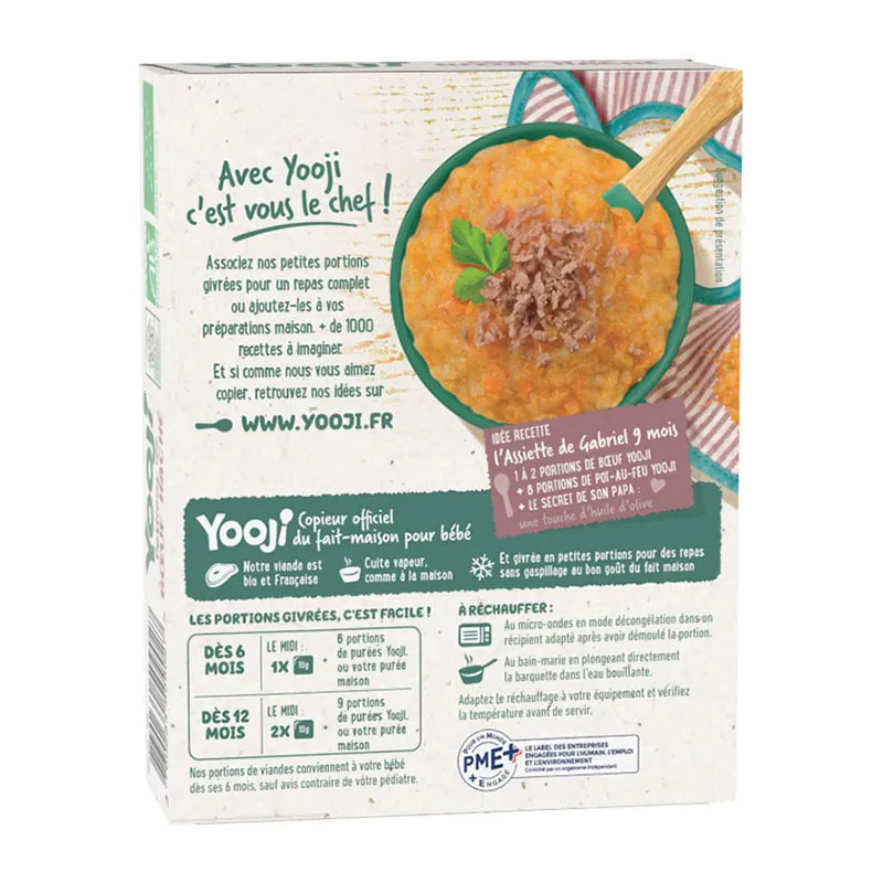 3x80g Hachés de Boeuf BIO - 24 portions - 6m+-8