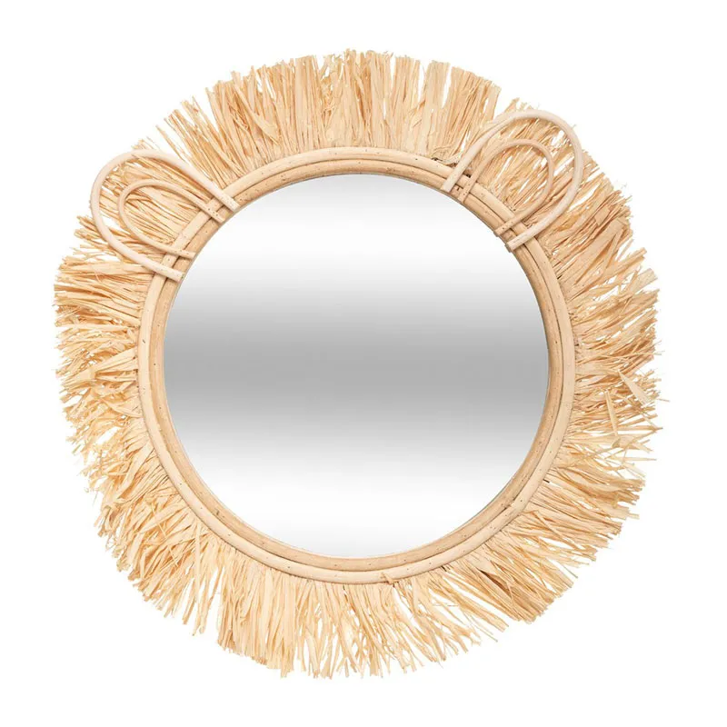 Miroir Raffia Lion - 38x1cm-0