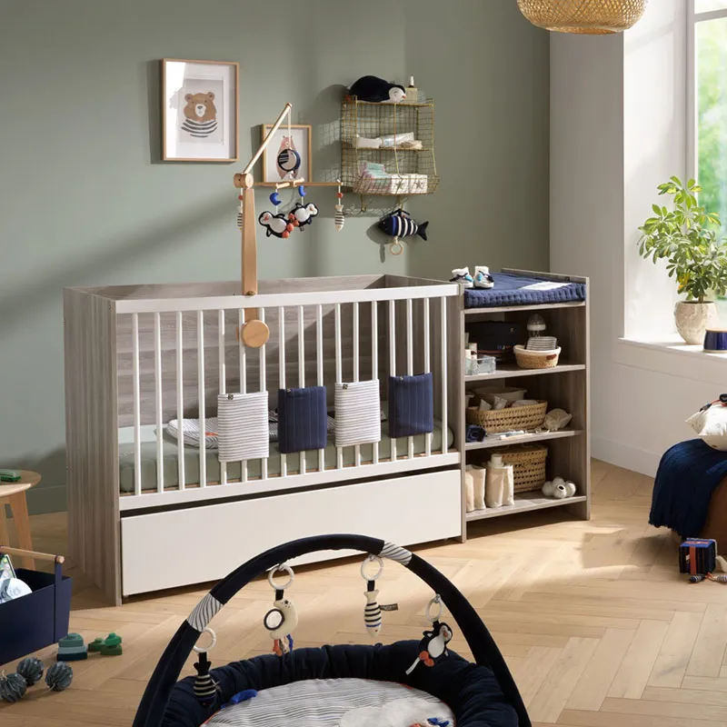 Lit combiné evolutif Chène - 120x60-90x190cm-2