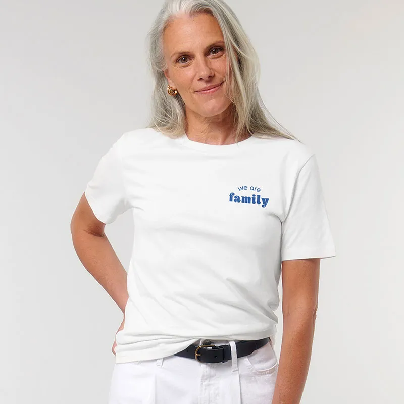 T-shirt Femme We are family coeur BIO - Blanc-0