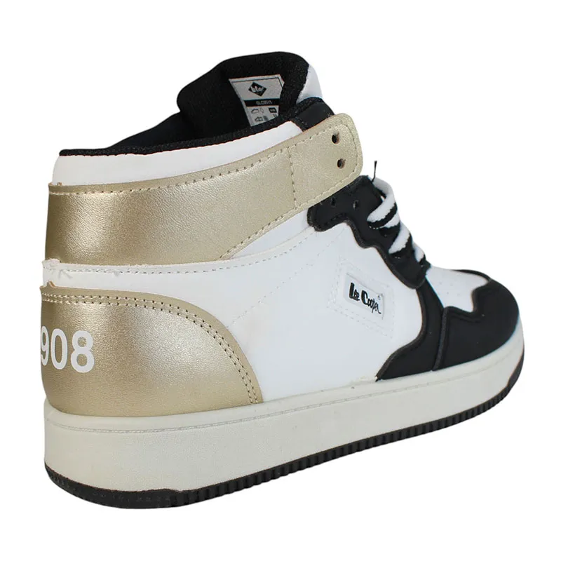 Baskets montantes Lee Cooper Fille - Blanc/Noir/Doré-2