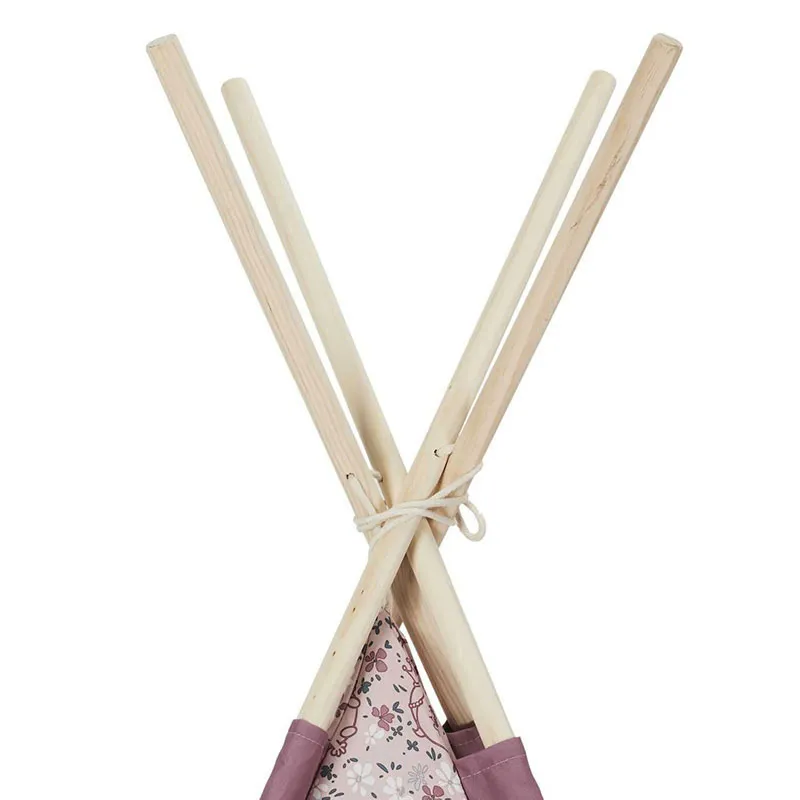 Tipi Madame Princesse Rose/Bois - 120x120x160cm-7