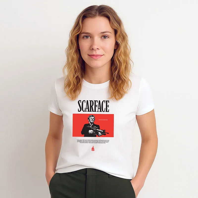 T-shirt BIO Femme Scarface 1 - Blanc-0