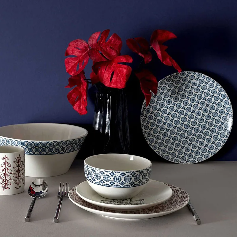 6 Assiettes dessert Porcelaine Cottage Gris - ø20cm-5
