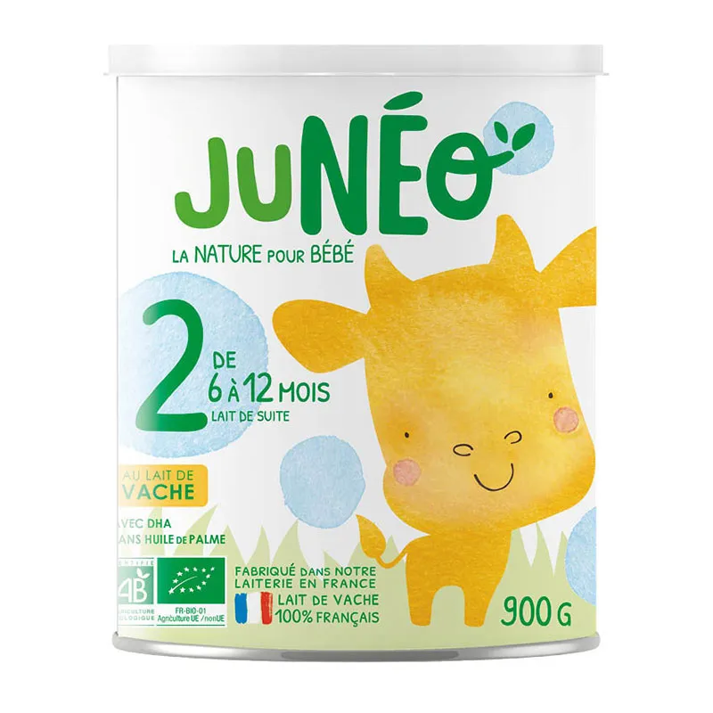 2 Boîtes Lait infantile Vache 2ème âge BIO - 2x900g-1
