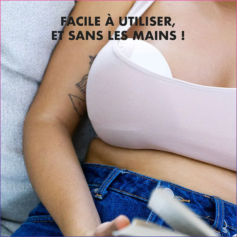 Tire lait portatif électrique Perifit Pump Simple + Soutien-gorge XL - Blanc-6