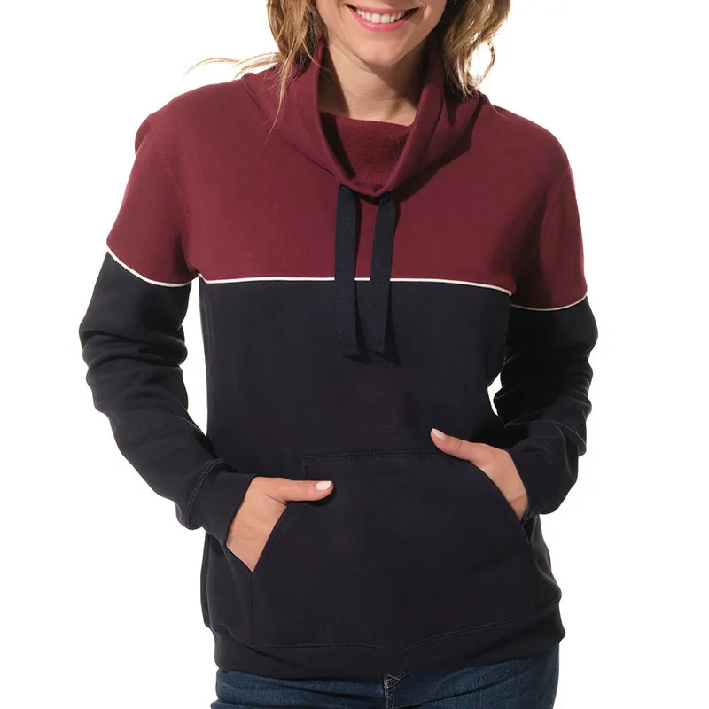 Sweat col boule Morphey Femme - Grenat Fonce/Marine-0