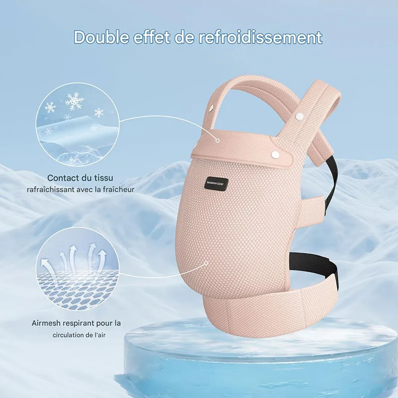 Porte-bébé maille respirante Rose - 0m+-7