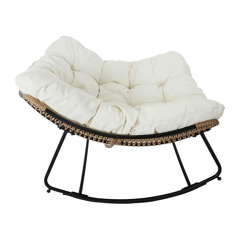 Fauteuil à bascule Tulum Beige - 96x73x114cm-3