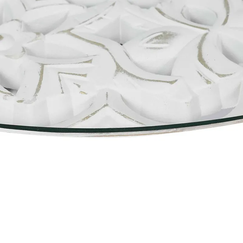 Table basse Bois Arabesque Beige - 50x42x50cm-4