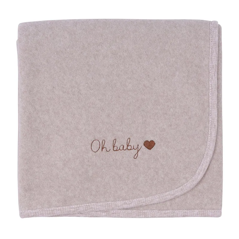 Couverture polaire Coton BIO Beige foncé - 90x75cm-0