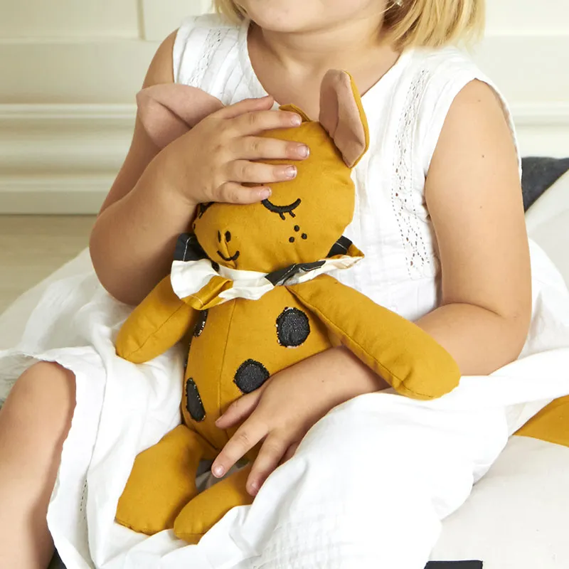 Peluche Coton BIO Goldie la Girafe - Jaune-1
