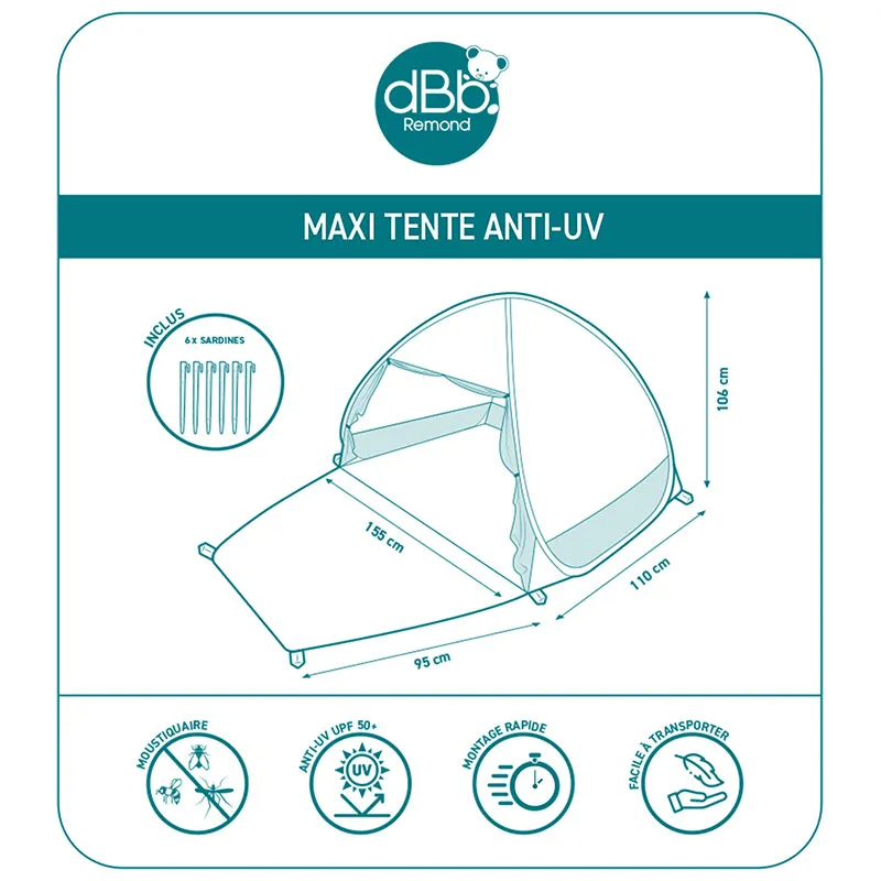 Maxi tente Anti-UV Pop up - Menthe-3