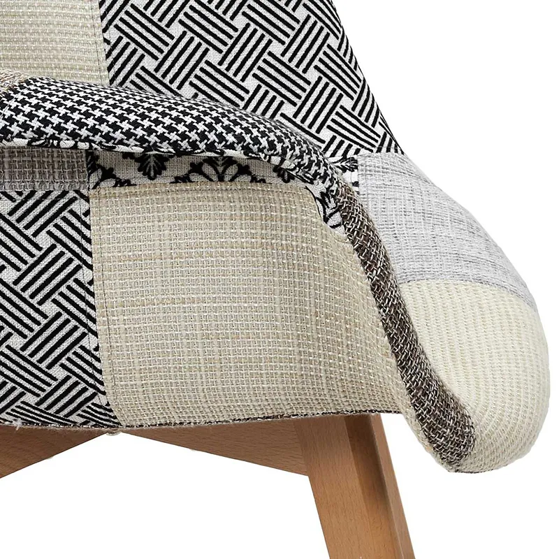 2 Fauteuil patchwork Gris - 59x85x63cm-7