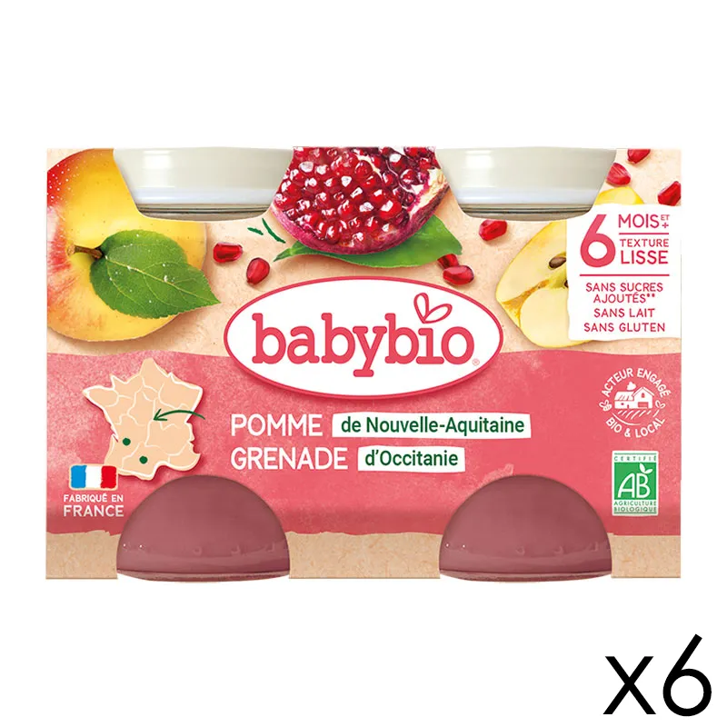 12x130g Pots Fruits Pomme & Grenade BIO - 6m+-0