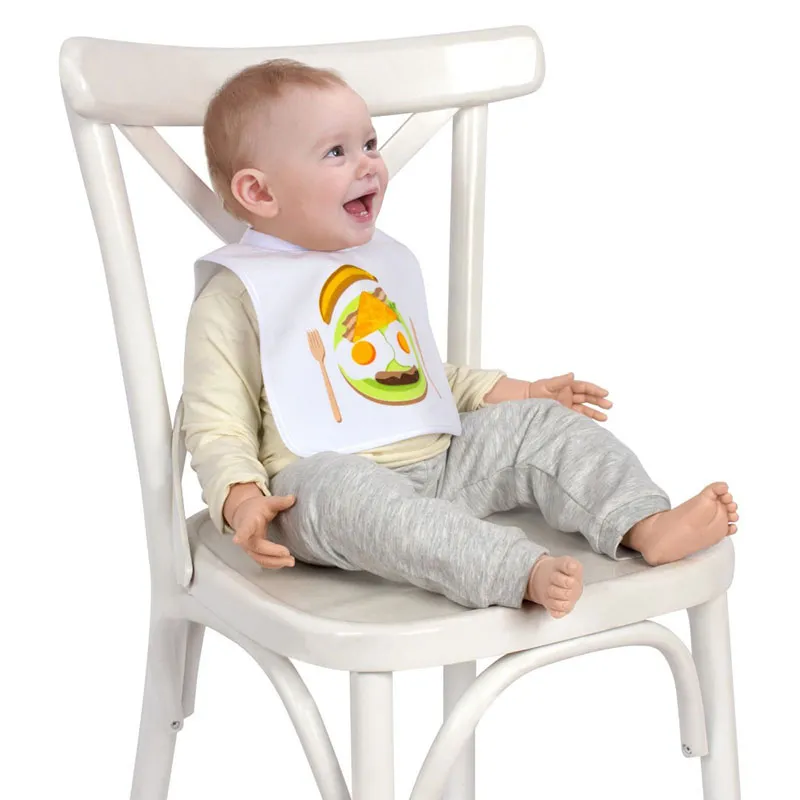 Bavoir éponge fermeture velcro Breakfast - 4m+-2