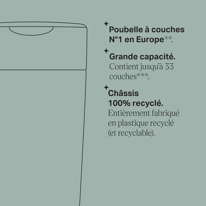Poubelle à couche Twist & Click + 13 recharges - Vert-5