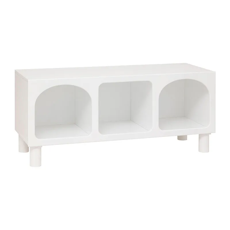Commode 3 niches Tara Blanc Bois Marrakech - 90x32x40cm-0
