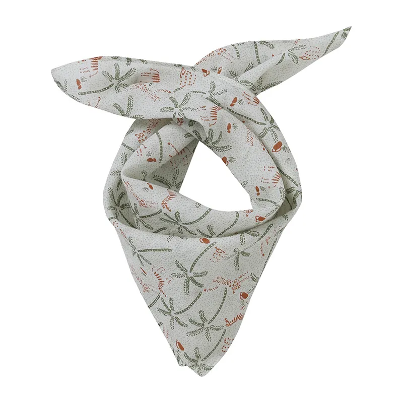 Foulard Girafe voile de coton - Blanc-0