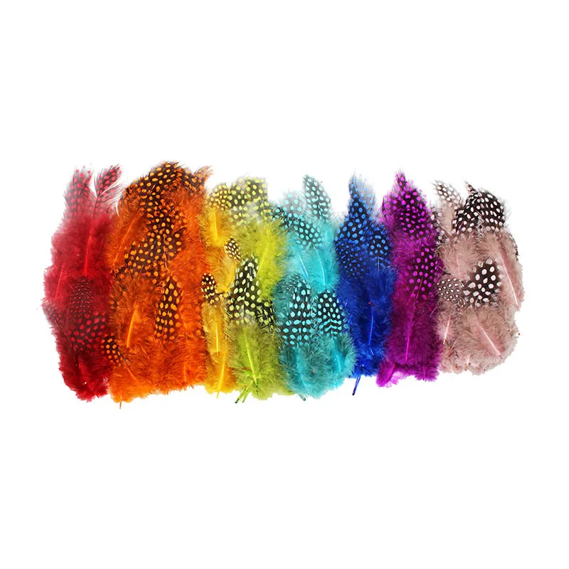 Plumes de pintade Arc-en-ciel 250pcs - 3+-4